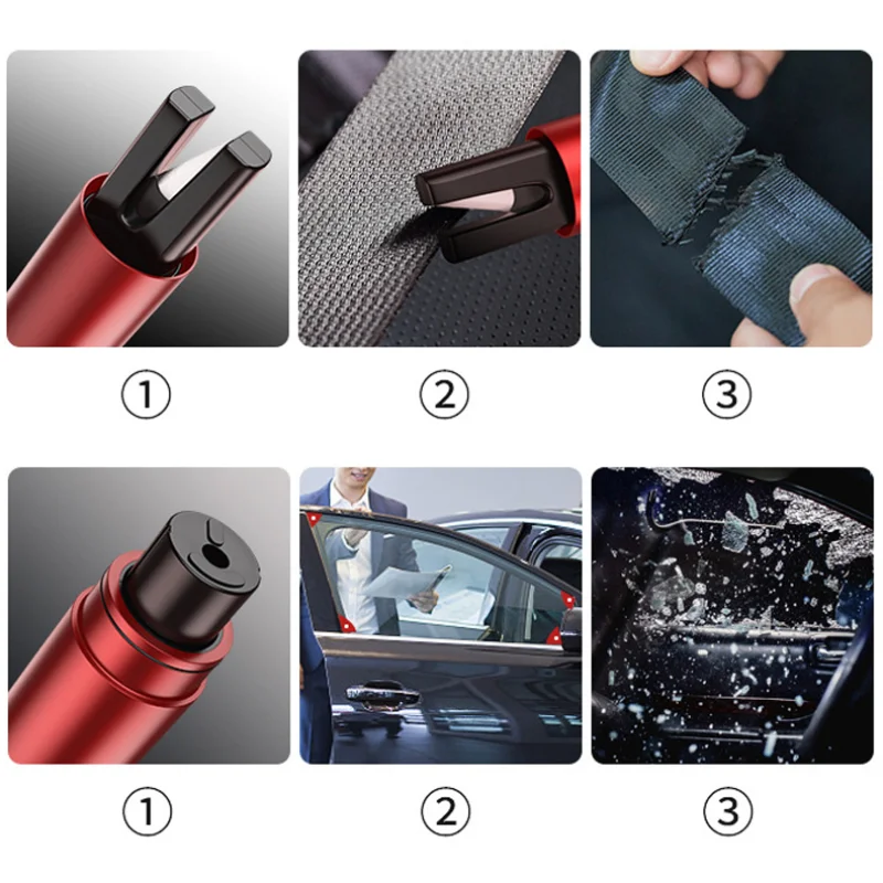 Car Safety Hammer Car Window Breaker Emergency Hammer Seat Belt Cutter Knife Car Tool Life-Saving Escape Hammer Aluminum Alloy