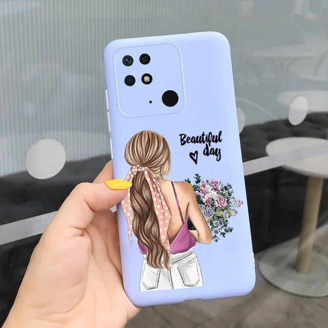 For Xiaomi Redmi 10C Phone Case Redmi 10C Funda Cute Sweet Girl