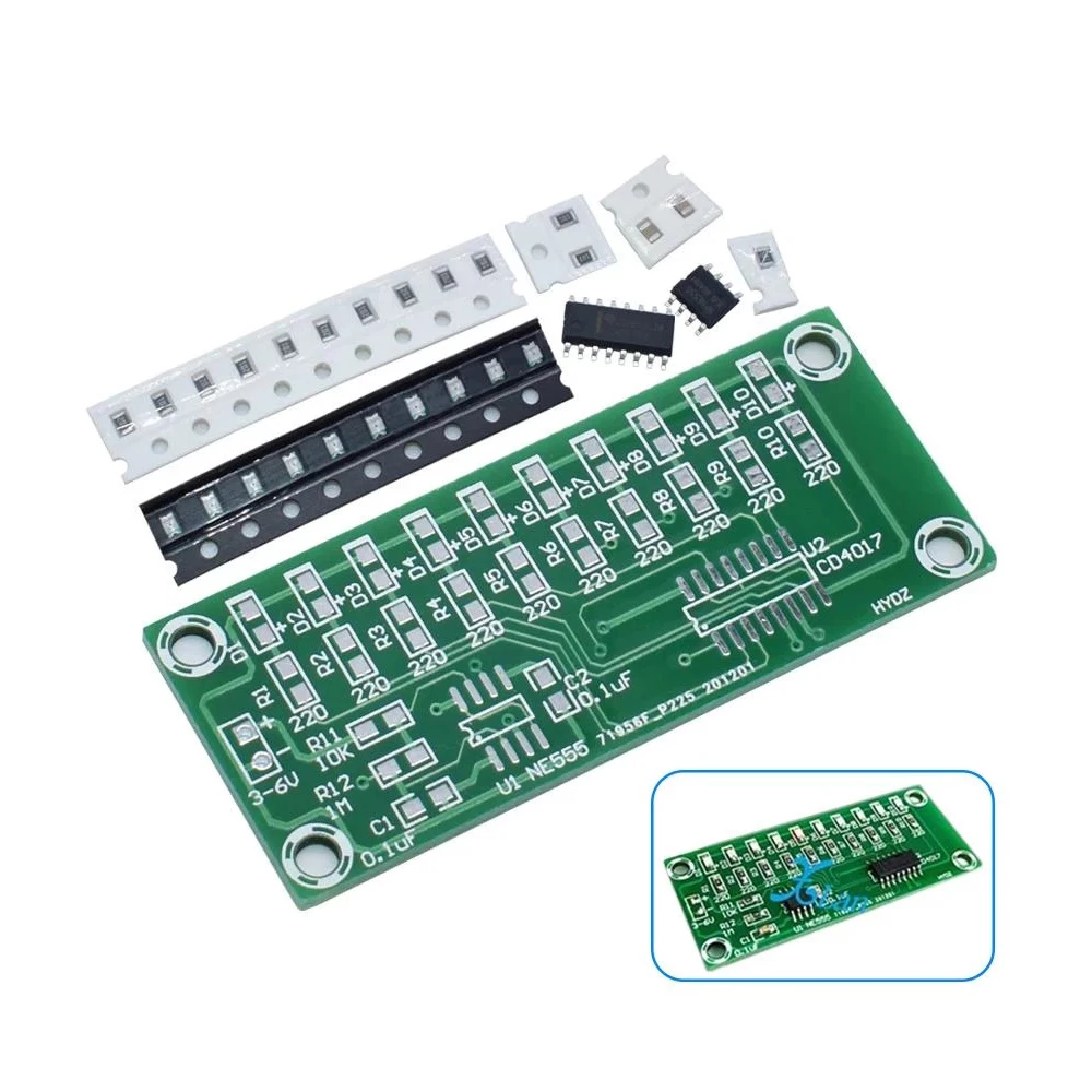 Smart-Electronics-Kit-SMD-Welding-training-NE555-CD4017-Light-Water ...