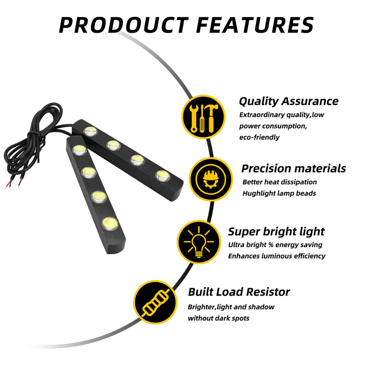 ְ  Ȱ  ,   ڵ LED , 6LED DRL Ʈ Ʈ, ڵ Ʈ  Ƽ, 12V, 2 