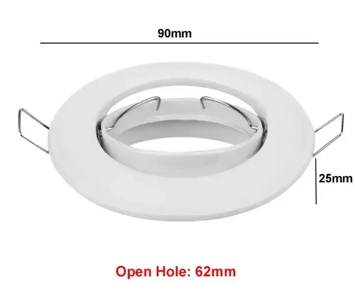 Recessed LED Spot Light Black/White LED Ceiling Lights Frame Round Fixture Holders Adjustable for MR16 GU10 Bulb Holder