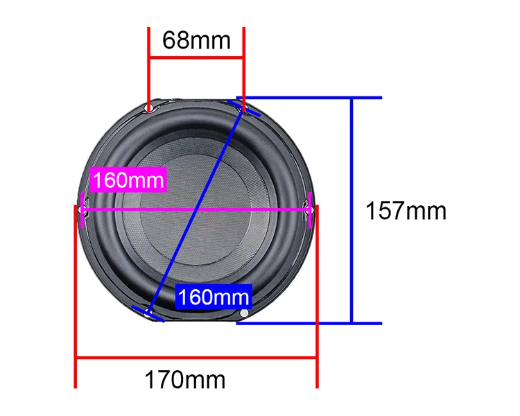 GHXAMP for Harman OEM High Quality 6.5 Inch Subwoofer Woofer Speaker Large Rubber Edge 1pc