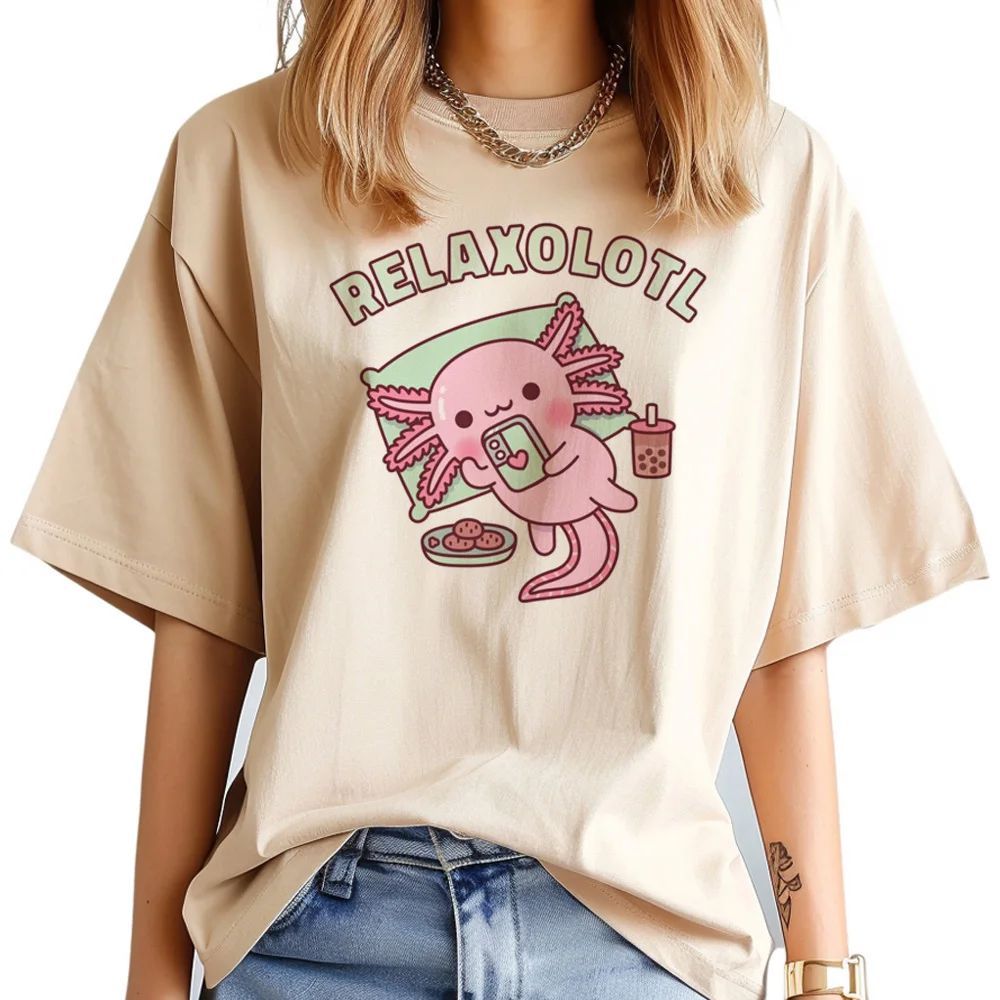 

Axolotl top women comic harajuku manga top female funny designer anime clothing