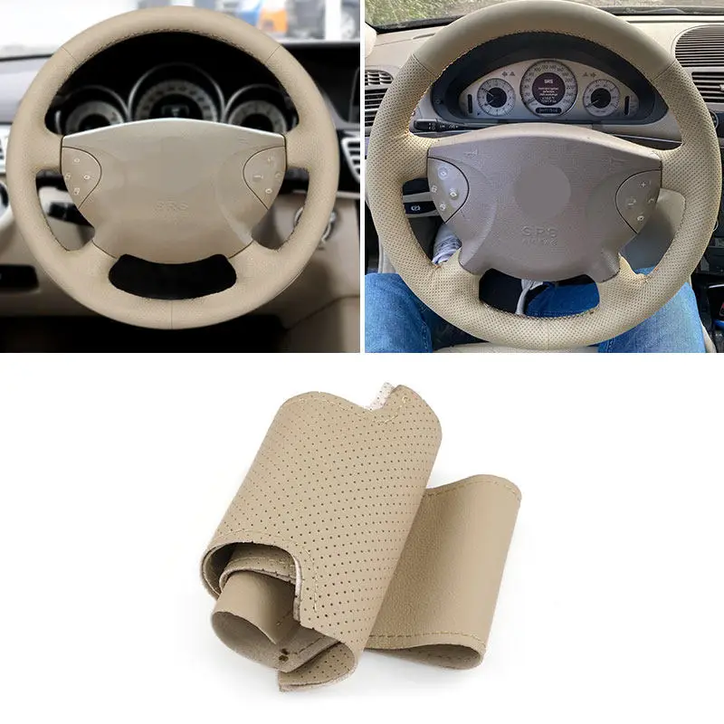 Auto Lenkrad Beige Mikrofaser Leder Abdeckung Trim Für Mercedes Benz E G Klasse W211 W463 2002 2003 2004 2005 2006 2007