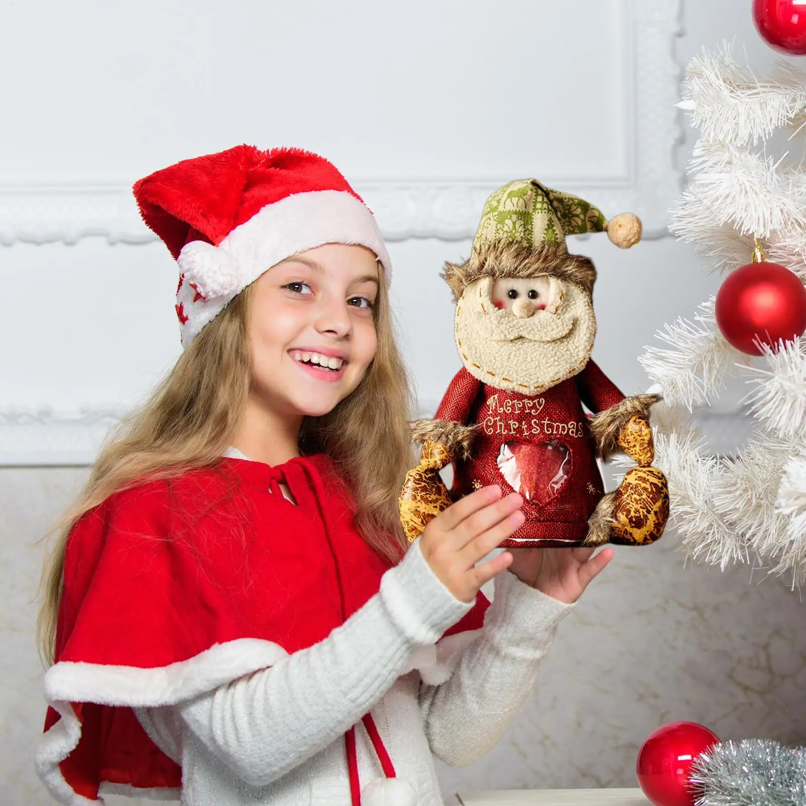 Weihnachten Puppe Stoff Geschenk Taschen Wiederverwendbare Leckerli Aufbewahrungstasche für Süßigkeiten Party Gefälligkeiten Äpfel Schneemann Weihnachtsmann Urlaub Party Dekor – Detail 10