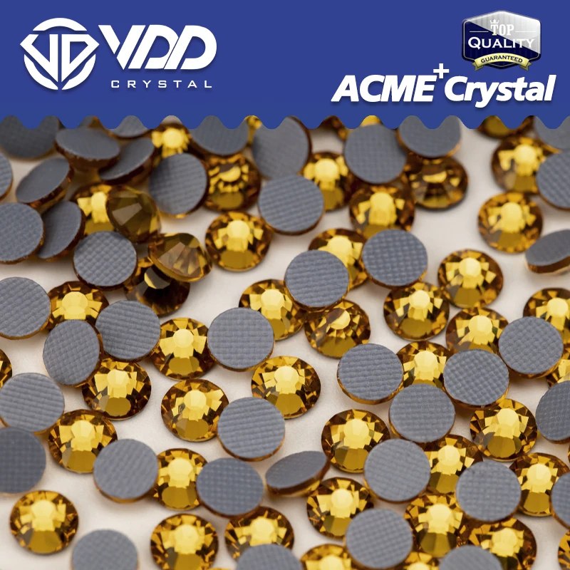 VDD 004Jonquil/005Citrine/006Topaz/007Lt.C.Topaz/008Smoked Topaz/058Golden Shadow ACME+Series Glas-Hotfix-Strasssteine Kristall – Detail 4