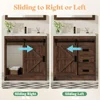 Farmhouse Bathroom Vanity with Sink Combo,Sliding Barn Door Bathroom Vanity Cabinet Set with Storage Drawers, Metal Handles 3