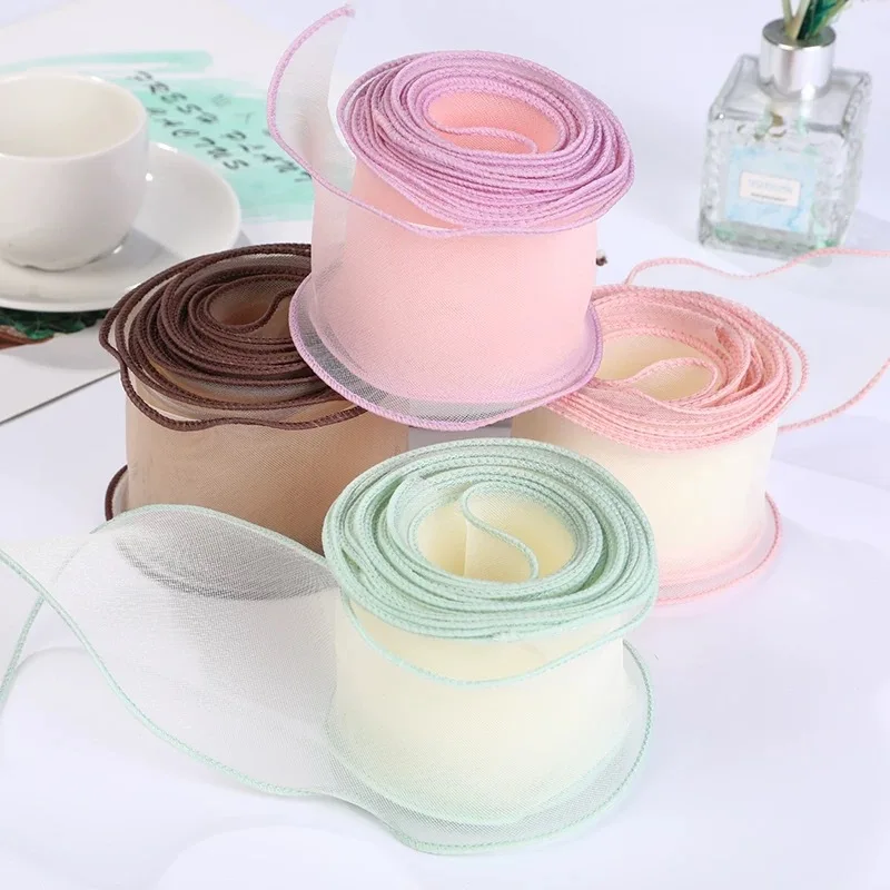Nastri in Organza da 60mm per Fiocchi Fai-da-Te, Accessori per Capelli, Confezioni Regalo, Nastro per Artigianato, 10 Iarde