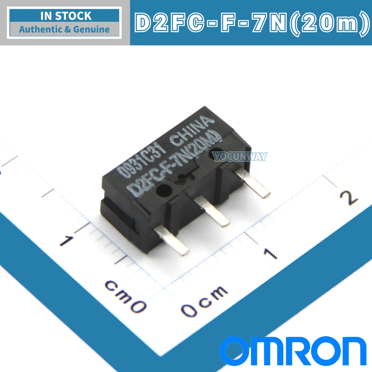 OMRON-microinterruptor de punto blanco para reparación de botones, 10 piezas-100 piezas (20M), auténtico, Original, 3 pines, venta al por mayor