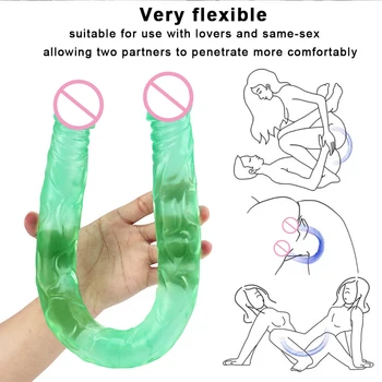 Realistic Dildo 55cm Super Long Double Head Dildo for Woman Lesbian Gay Flexible Soft Silicone Jelly Fake Cock Penis Adult Toys 2