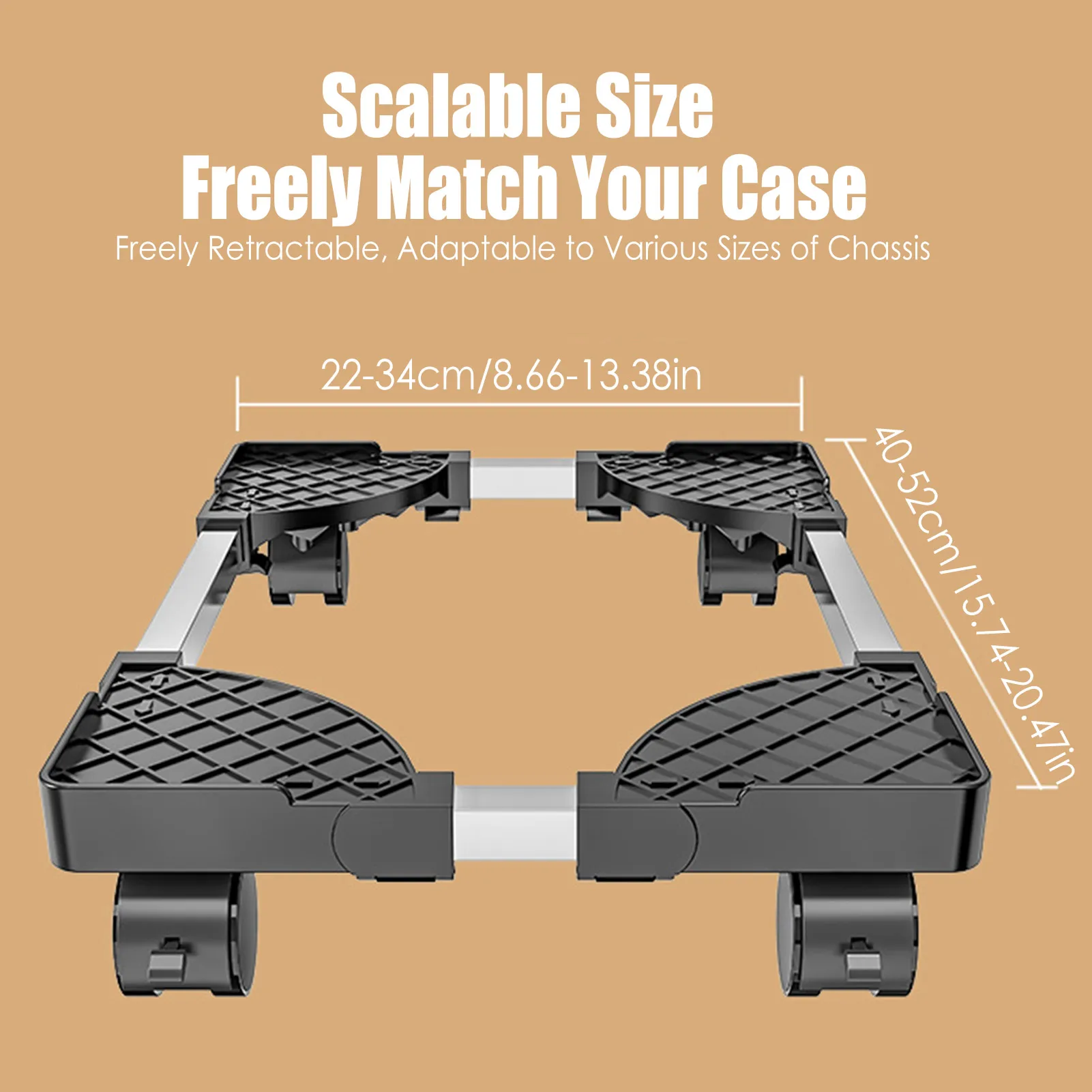 Mobile CPU Stand PC Holder with Caster Wheels Fit Most Computers Printers Computer Stand