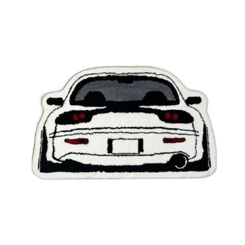 Sports Racing Car Shape Rug Carpet Boy Living Room Bedroom Decor Carpet Embroidered Non-slip Floor Mat Doormat Home Decor