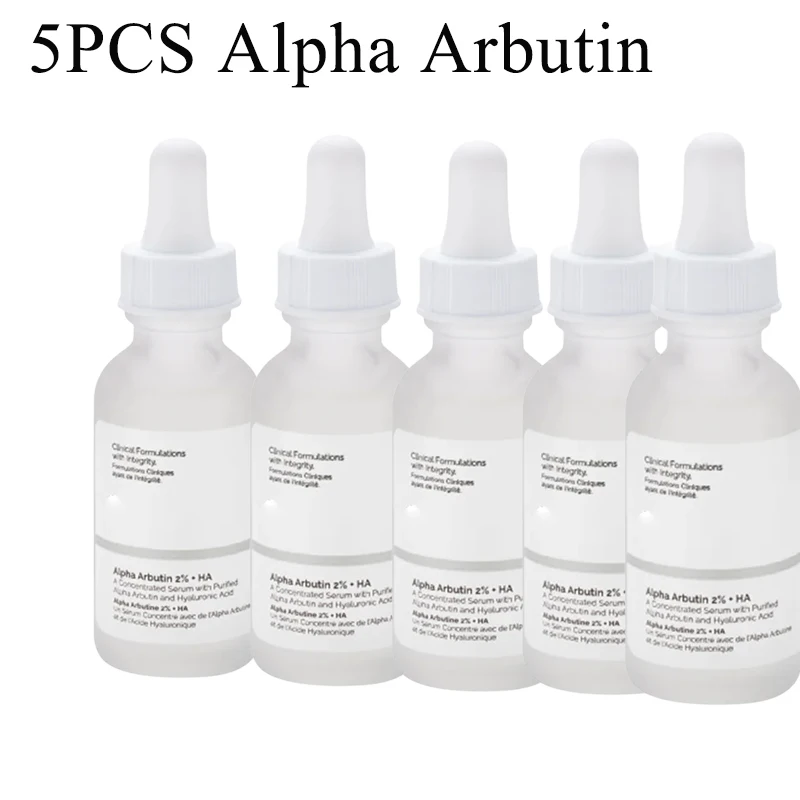 

5PCS Alpha Arbutin 2%+HA Pore Treatment Serum Hyaluronic Acid Removal of Acne Moisturizing Oil Control Essence Skin Care 30ml