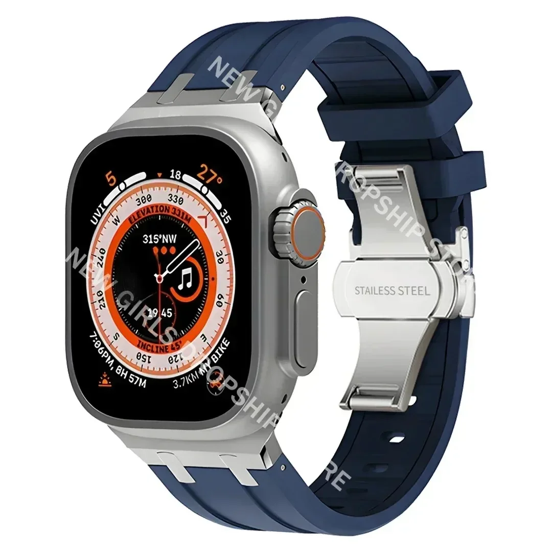 Titanium Color Silicone Watchband Bracelet