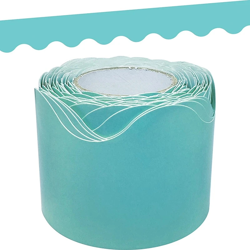 Scalloped Rolled Border Sticker Trim-50Ft-Decorate Bulletin Boards, Walls, Desks, Windows, Doors, Schools,Offices