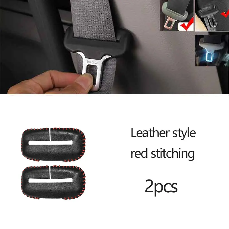 Universal Car Seat Belt Buckle Clip Protector leather Interior Button Case Anti-Scratch Cover Safety Accessories