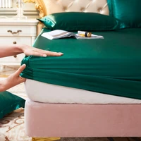 Satin Rayon Fitted Sheet Solid Color Mattress Cover With Elastic Band Bed Sheet High-End Home Hotel Bedding Fit Sheet 4
