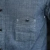 Non Stock Cigarette Pocket Chambray Shirt WWII Simplified Version Mens Short-Sleeve Work Shirt 3