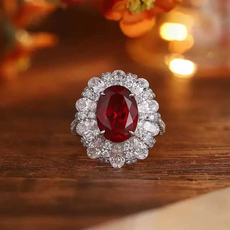Premium-Box mit großem 20×30mm Rubin-Edelstein, oval facettiert geschliffen, UV-getestet, für Schmuckherstellung/Sammlung/Geschenk, Mohs-Härte Edelsteine – Detail 6