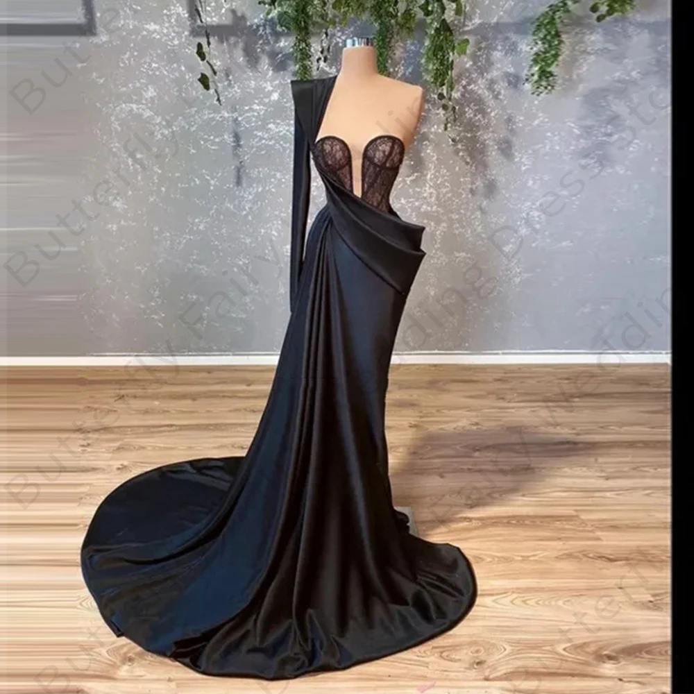 Vestidos con mangas de trompeta sexy y estilo sirena con hombros descubiertos Morado Tallas Grandes