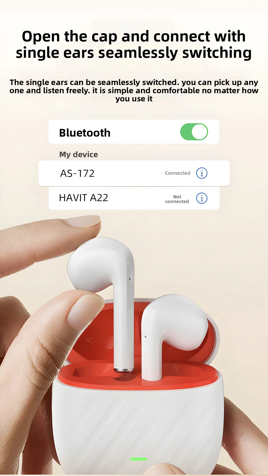 In-ear headphones Stereo TWS wireless Bluetooth headphones call noise reduction