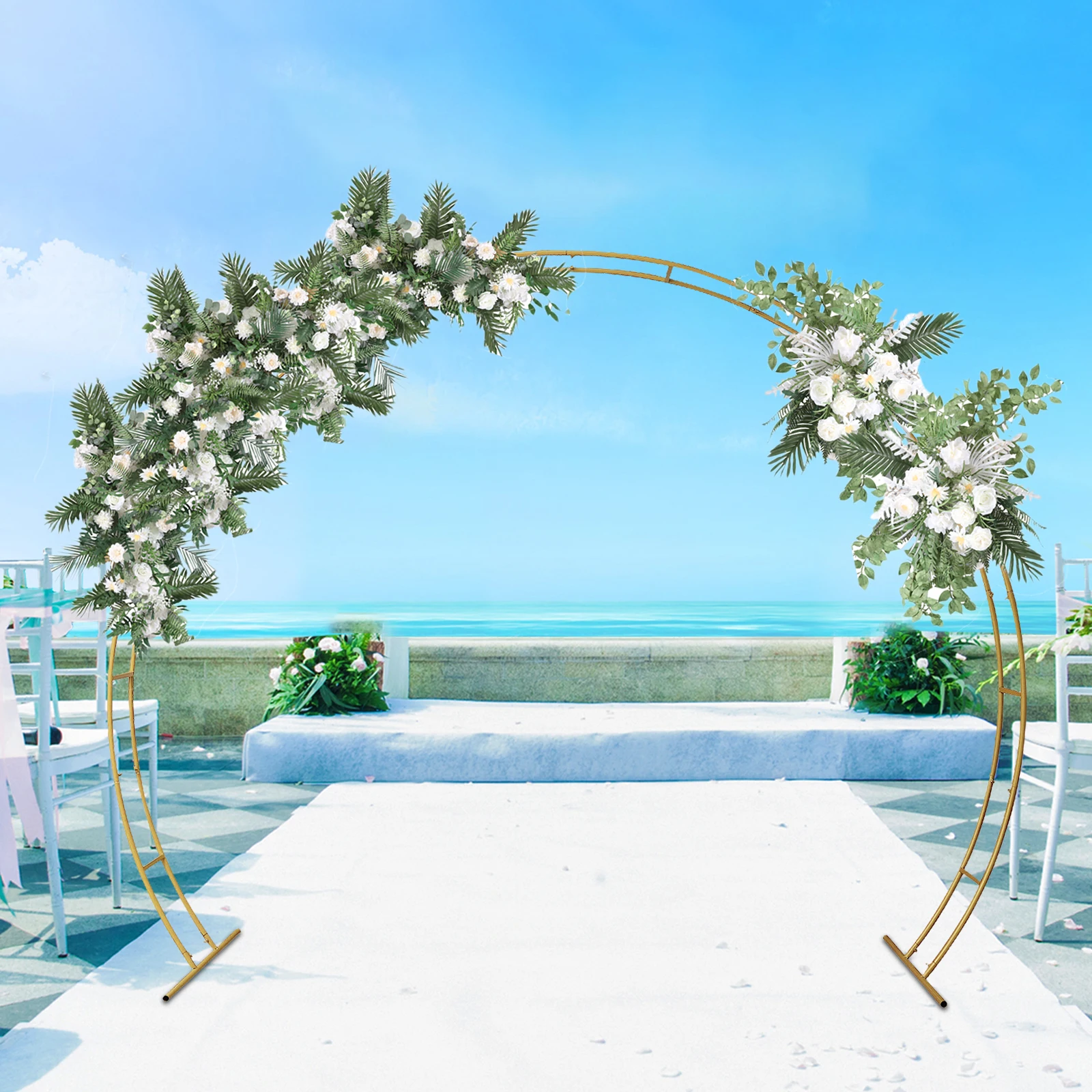 Wedding Arch Stand High Loading Capacity Garden Arch Metal Abor with Bases for Weddings Party Event Decoration