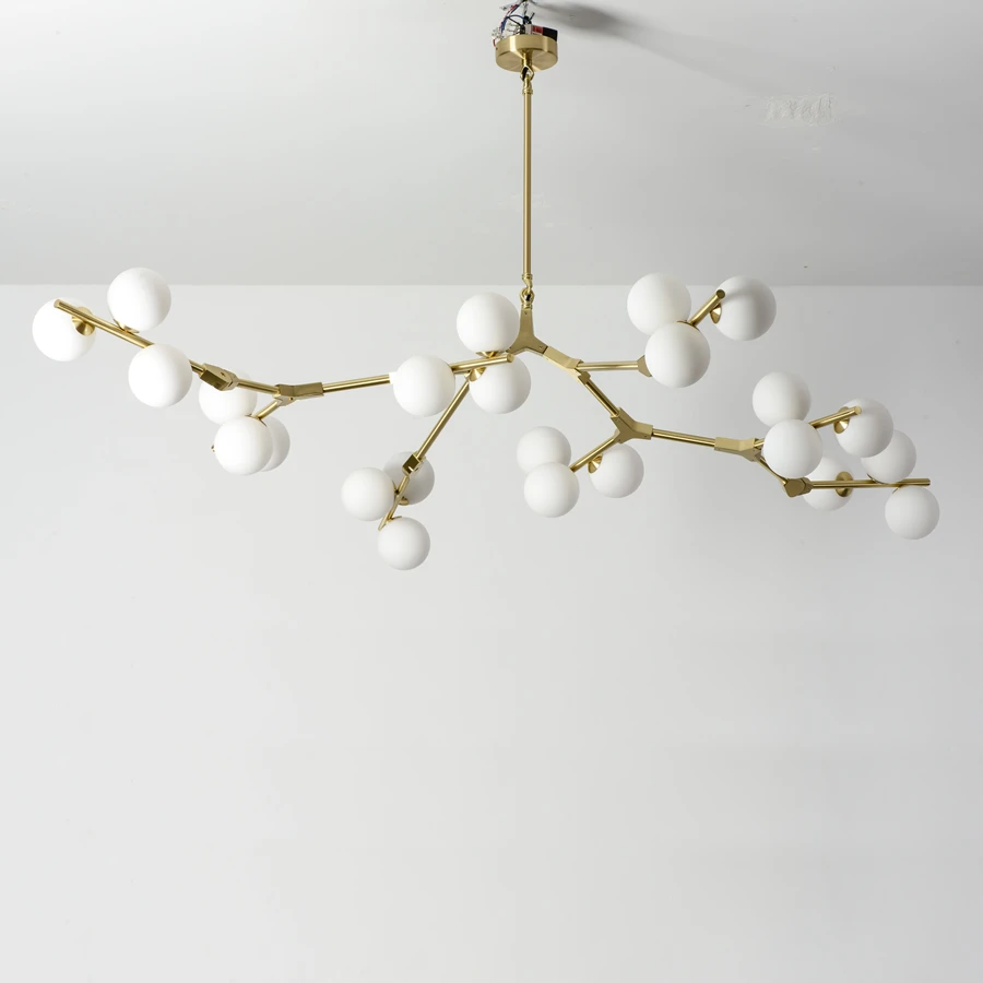 Tree Branches LED Chandelier Glass Balls Chandeliers Molecular Living Decoration Dining Bedroom Pendant Lighting Fixtures