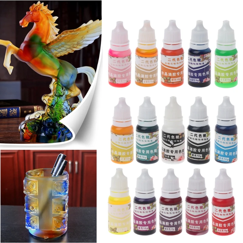 

Epoxy Resin Pigment 15Color Translucent & Pearlescent Liquid Resin Dye Highly Concentrated Colorant for UV Resin Jewelry