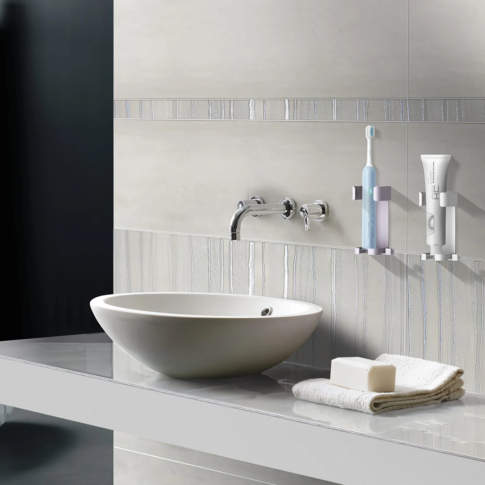 Piastra per bigodini Supporto per arricciacapelli Staffa per arricciare Organizzatore per asciugacapelli a parete per accessori per la casa da bagno Alta qualità - immagine 5