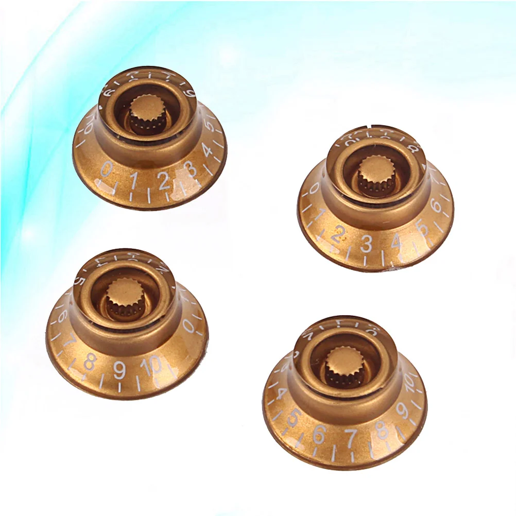 

4pcs Round Guitar Knobs Volume Tone Control Knobs Rotary Knobs Style Electric Guitar Parts Replacement GD28 (Golden)