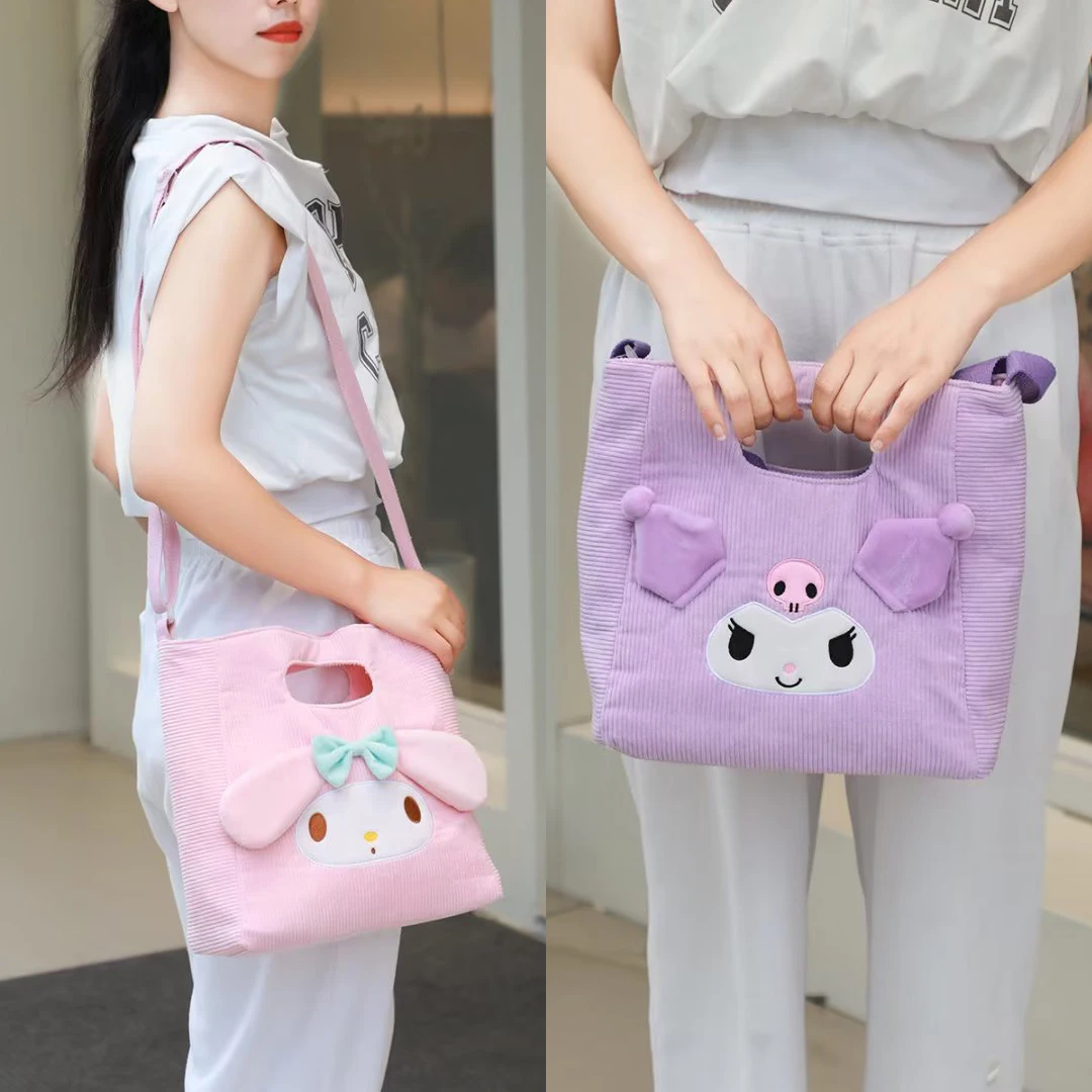 

Sanrios Mymelody Kuromi Cinnamoroll, мультяшная блестящая сумка большой емкости, сумка на плечо, подарки