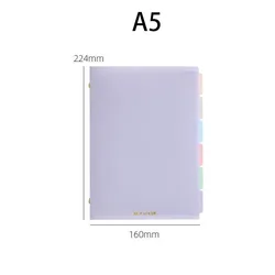 Colorful Refillable Binder Notebook with Pastel Dividers - Soft Cover Student Stationery (A5 Purple)