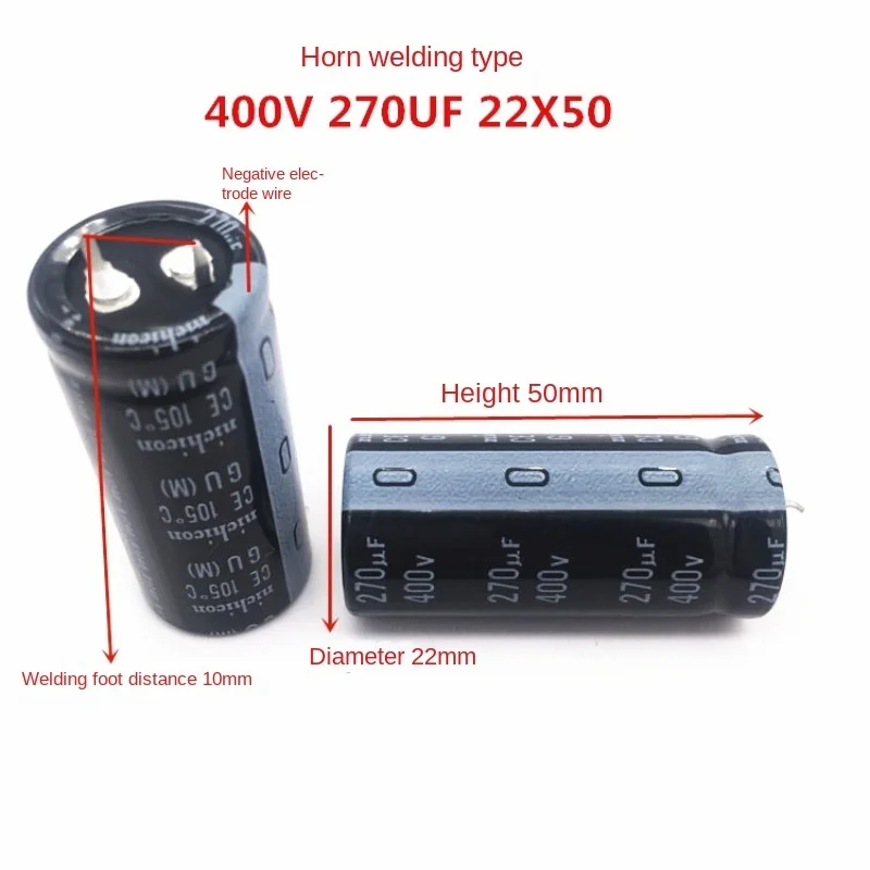 1PCS 400V270UF 22X50 nichicon aluminum electrolytic capacitor 270UF 400V 22*50 GU 105 degrees