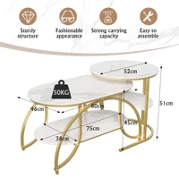 Table basse Fangange, table à thé, table basse pour salon, table d'appoint pour canapé, table de présentation, espace de rangement à double niveau, structure en métal, avec pieds antidérapants, pour ranger livres, magazines, ordinateurs portables. 7
