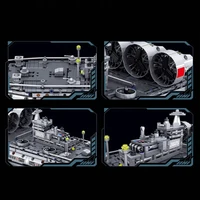 1676PCS Bison Hovercraft Building Blocks Military Ship Assembly Bricks Toys Sets Desktop Ornaments Educational Toys For Gifts 3