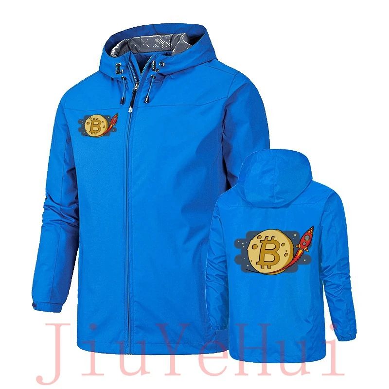 Btc Bitcoin Gold Windbreaker Jacket Criptovaluta Crypto Currency Windbreaker Outdoor Camping Coat Abbigliamento Maschile