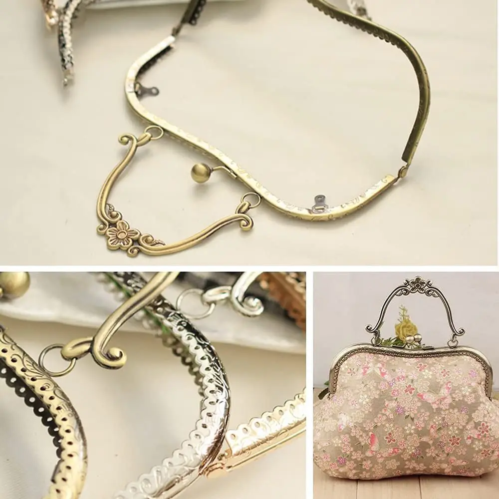 20,5 cm Vintage Metall Geldbörse Verschluss Rahmen Tasche Kuss Verschluss Schloss Metall Geldbörse Rahmen für DIY Handwerk Geldbörse Tasche Herstellung Tasche Zubehör – Detail 11