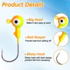 40Pcs Crank Jig Head Hook Round Ball Head Fishing Jigs Hook Bass Lures Crappie Jig Heads for Trout Walleye Saltwater Fishing Jig 3