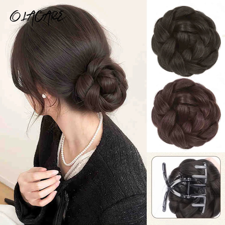 Synthetic Hair Wig for Women Fried Dough Twists Ball Hair Bun