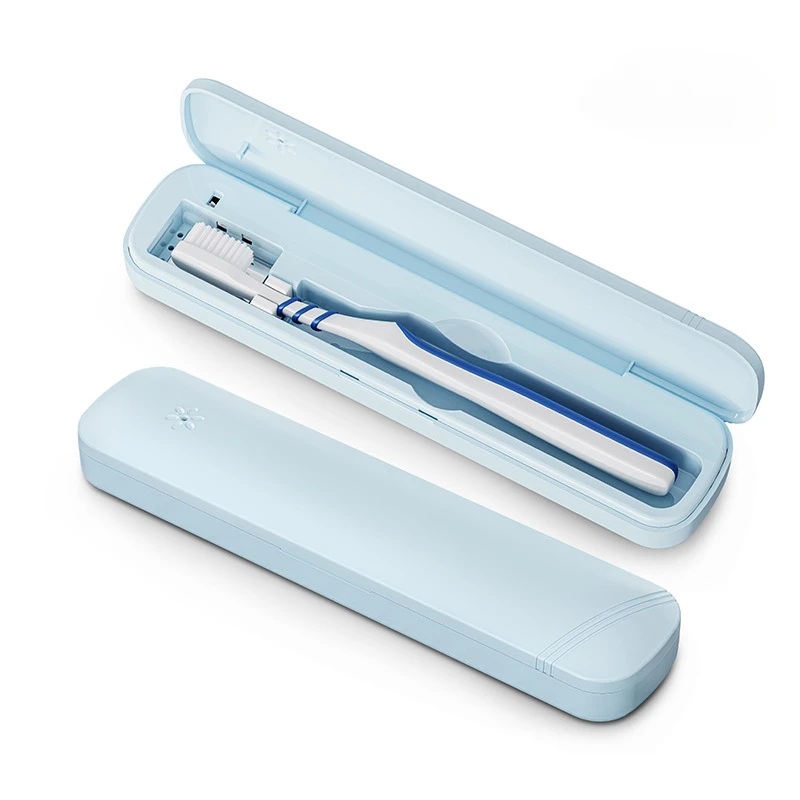 Portable Toothbrush Sterilizer with Dry Battery Compact Lightweight Travel Toothbrush Sterilizer Disinfection Rack