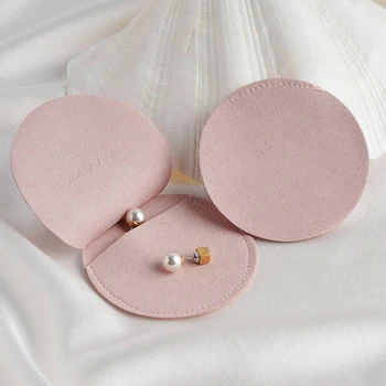 5Pcs 7x7cm Ring Earrings Jewelry Bag Microfiber Velvet Flannel Cotton Round Pouch Wedding Birthday Xmas Gift Storage Box 1