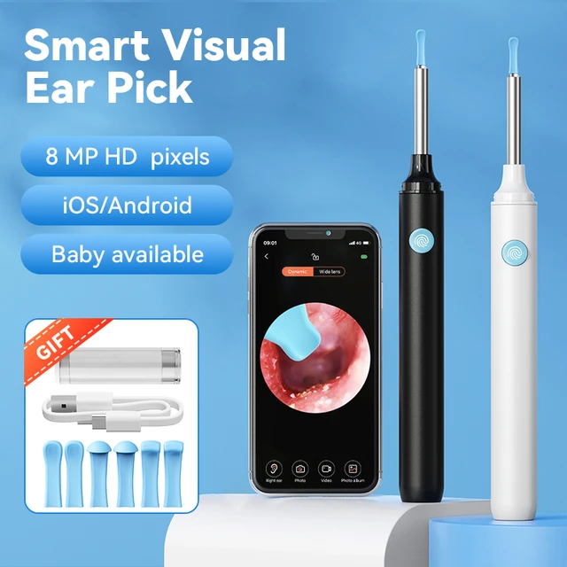 Smart Ear Wax Cleaner with Camera 3.5mm Earpick Otoscope Visual