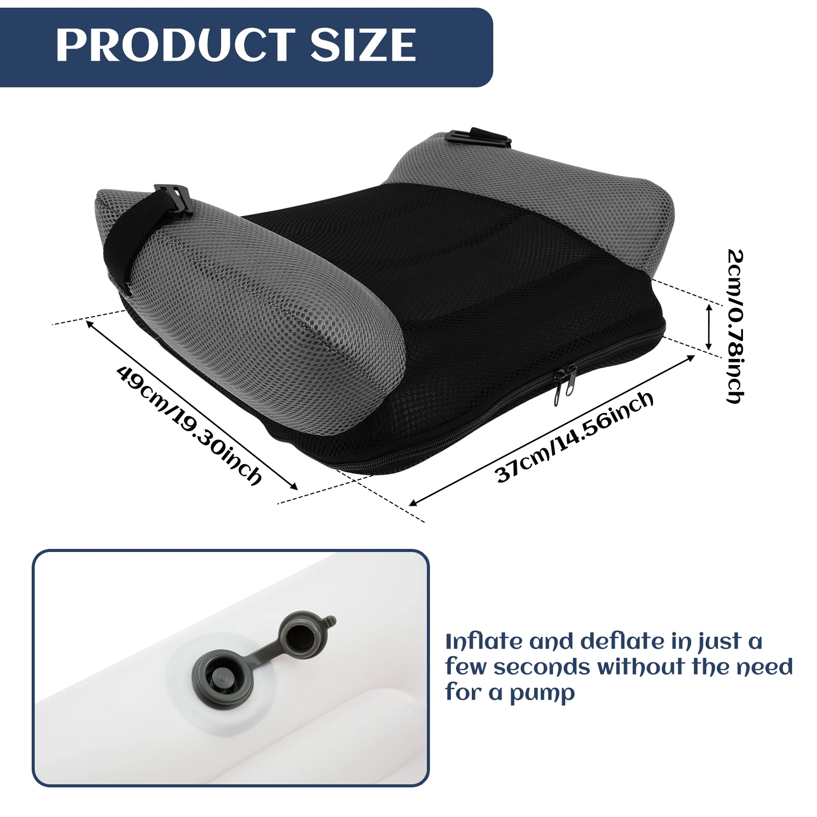 Inflatable Seat Cushion PVC Fast Inflating Deflating Suitable for Vehicle