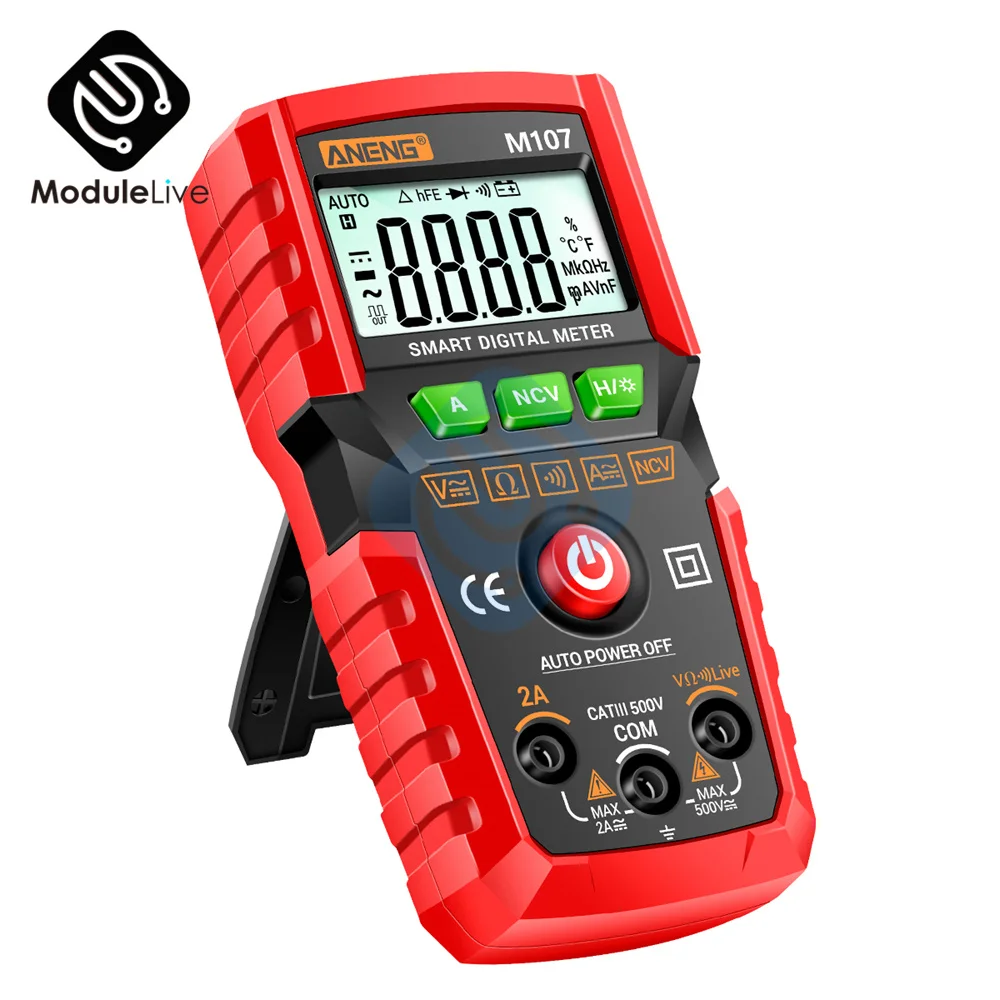 ANENG M107 M108 Mini Digital Multimeter 4000 Counts Non Contact AC/DC Current Voltage Tester Resistance Capacitance Meter digital multimeter multimeter tester analog multimeter