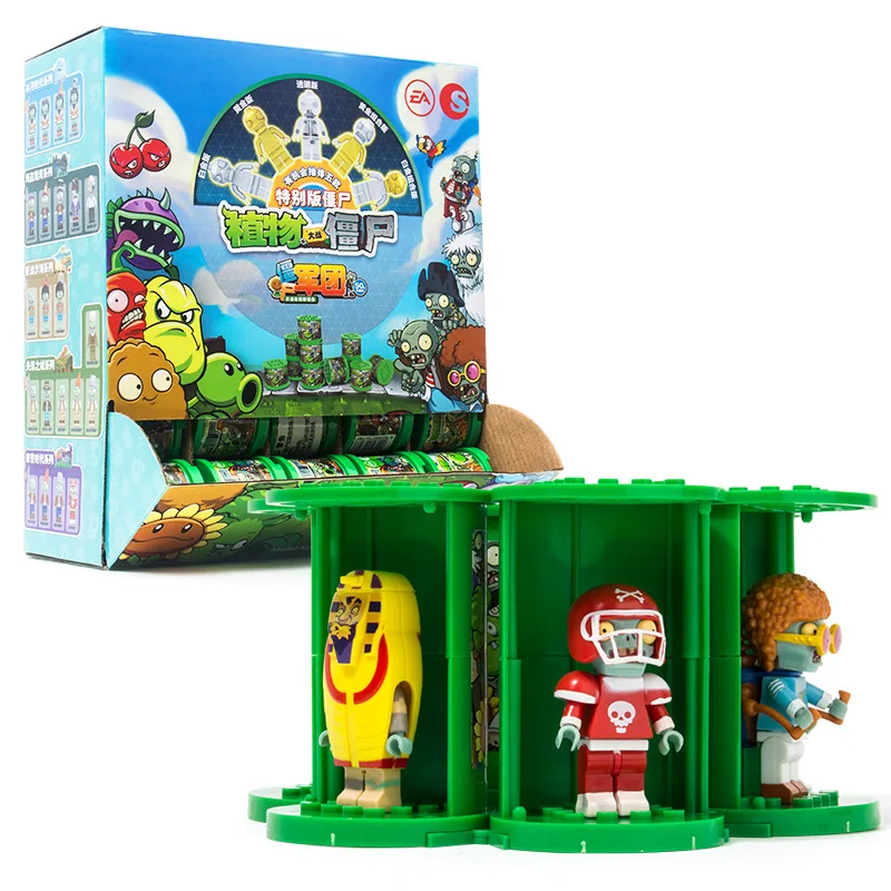 Genuine Plants VS Zombies Building Block Toys PVZ Dolls Assembly Figure Model Anime Fun Eggs Gashapon Children's Birthday Gifts building blocks toys