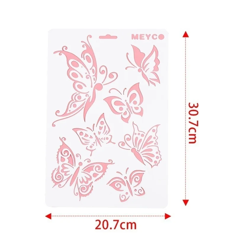 3PCS Butterfly Stencils for Wall Painting DIY Scrapbooking Photo Album Paper Card Making Craft Decorative Embossing Template