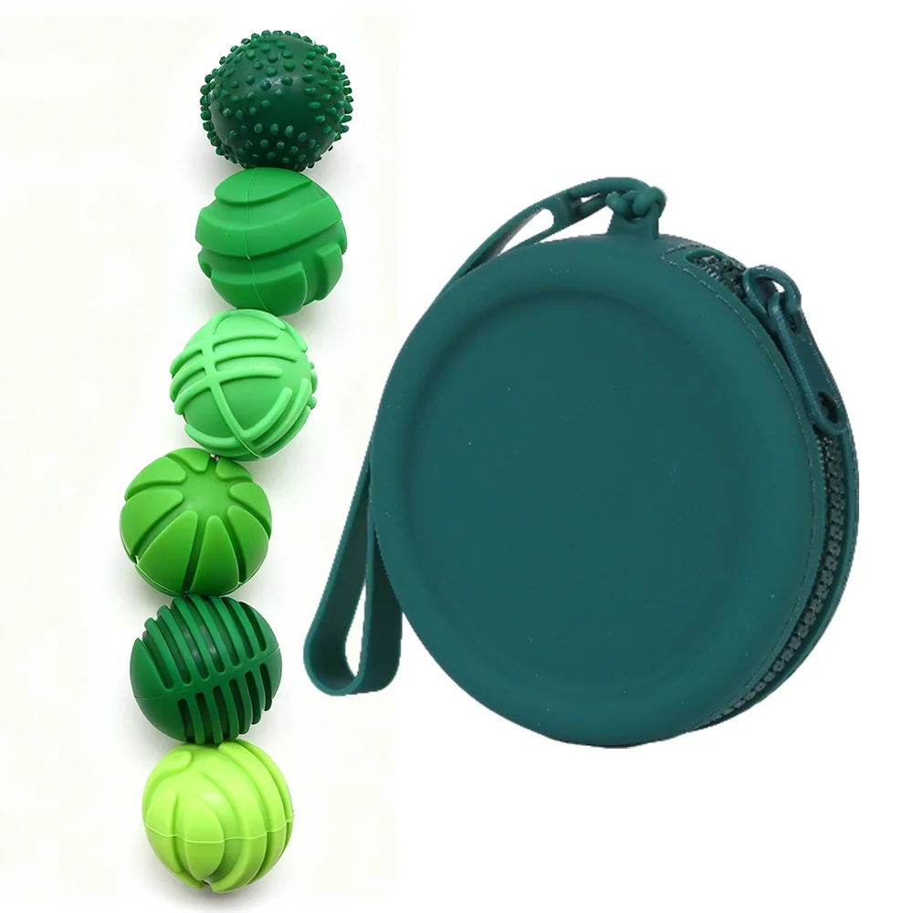 6pcs/12pcs Silicone Sensory Magnetic Balls Unique Elastic Decompression Toys for Soft Massage And Training