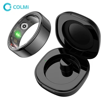 COLMI-R02 Anello intelligente con custodia di ricarica per uomo donna, durata della batteria, 39 giorni, monitor sanitario, impermeabile 5 ATM, modalità multi-sport