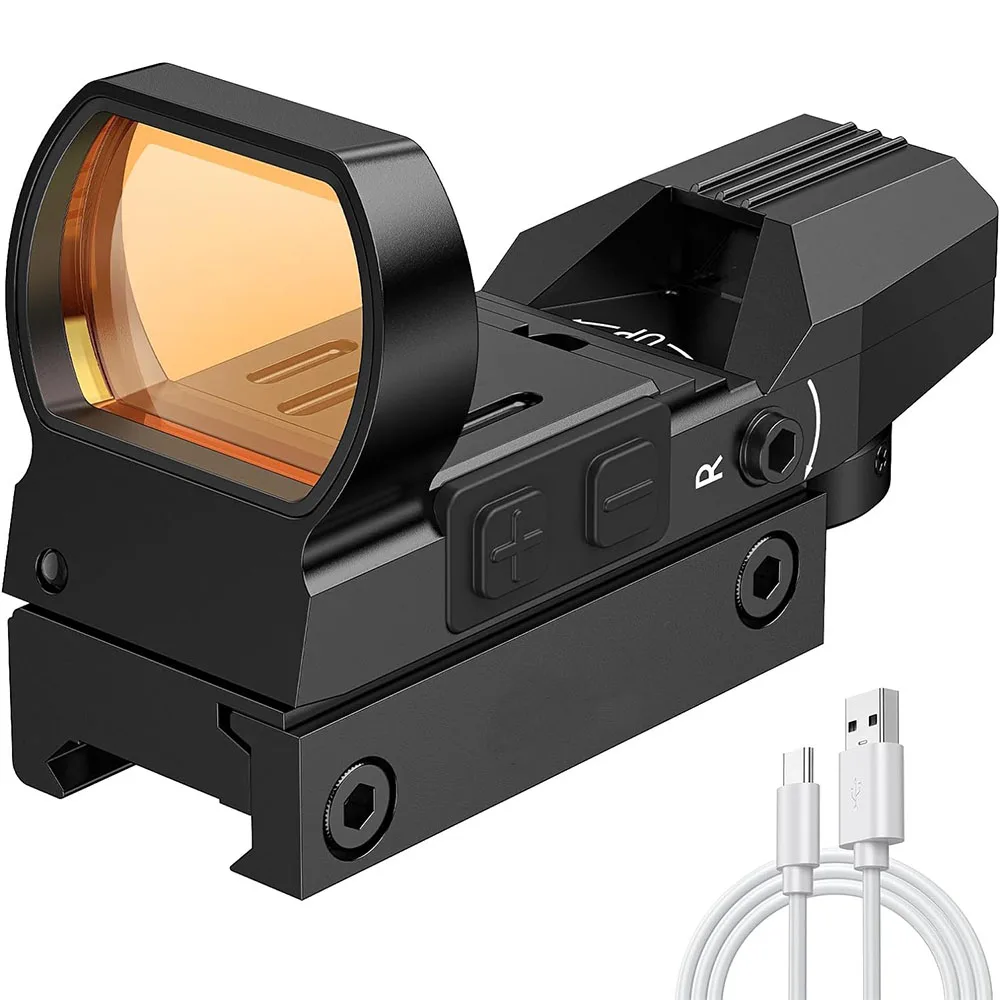 Tactical Rechargeable Red Dot Sight Riflescope Red Dot Scope 1x22x33mm Paintball Sights for Picatinny Rail Hunting Accessories