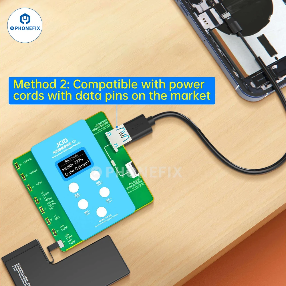 JCID-décent brateur de batterie Q1, carte de réparation rapide de la santé, pas de batterie FPC, données de santé de la batterie, modification subventionnée, iPhone 11, 12, 13, 14, 15PM